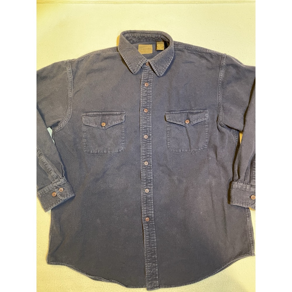 Vintage St‎ John's Bay Chamois Shirt Heavy Cotton Button Up Mens Size Large Tall